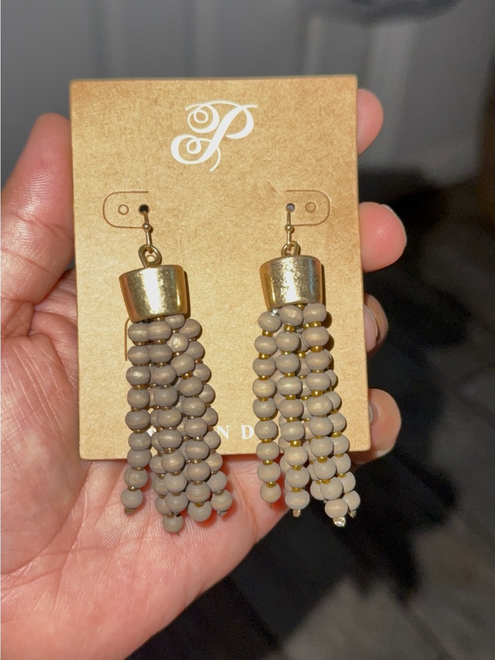 Beaded Tassel Drop Earrings - Picture 2 of 2